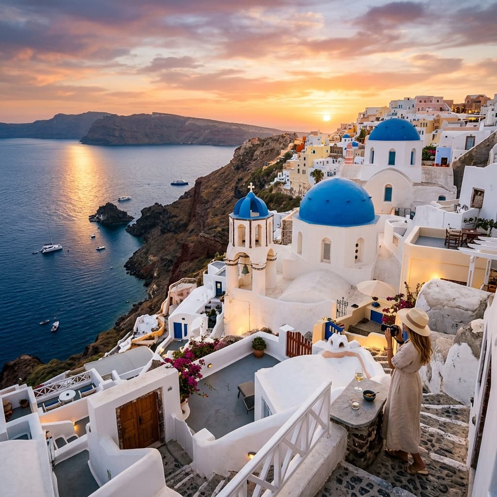 Scenic Mediterranean coastal town representing global destinations